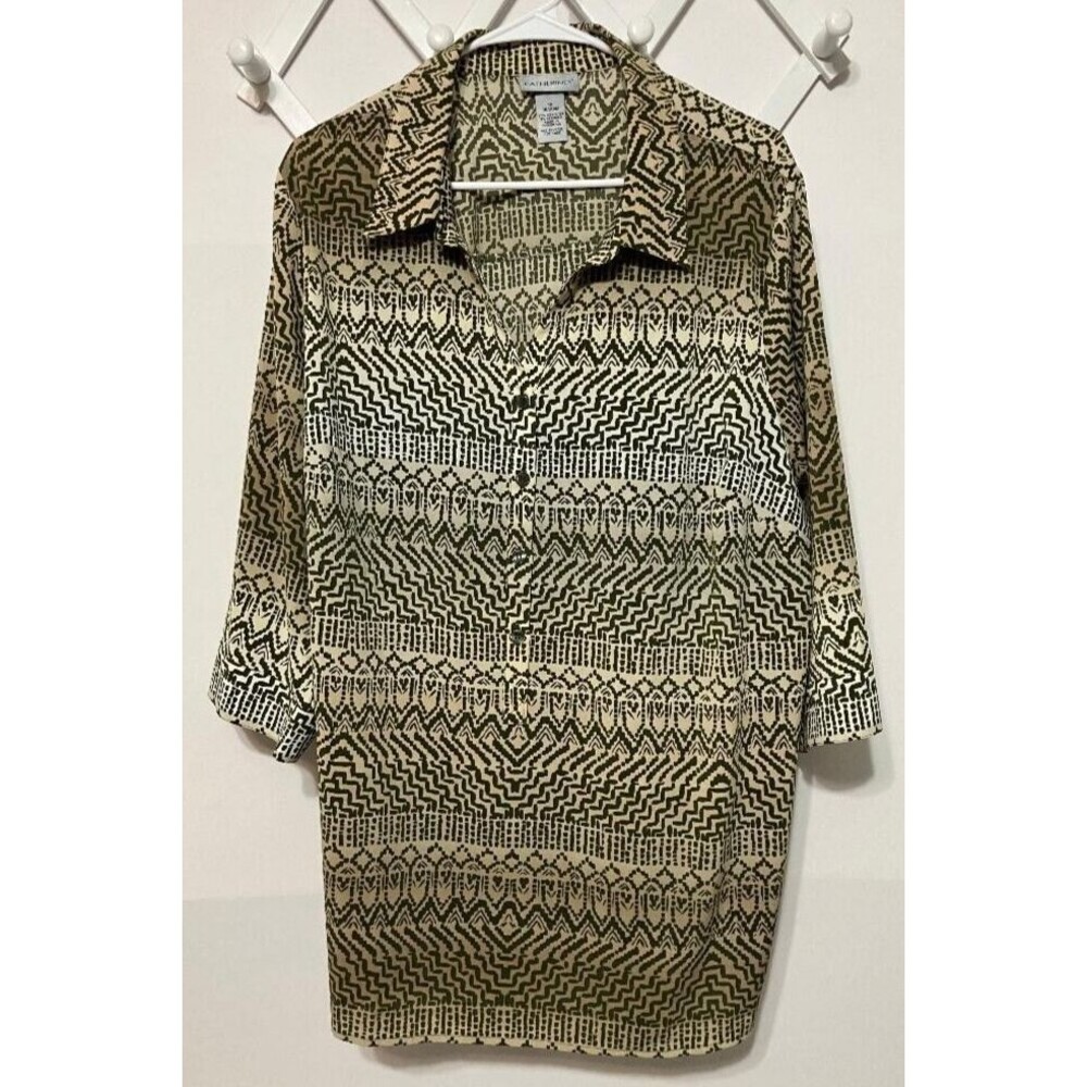 Catherine’s Western Boho Women's Tunic Office‎ Top Size 1X (18/20W)  3/4 Sleeve